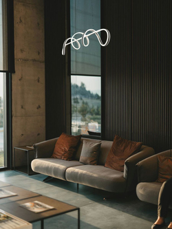 Люстра подвесная светодиодная Lanbos, 1 LED лампа, 128 Вт, до 20 кв м, черная