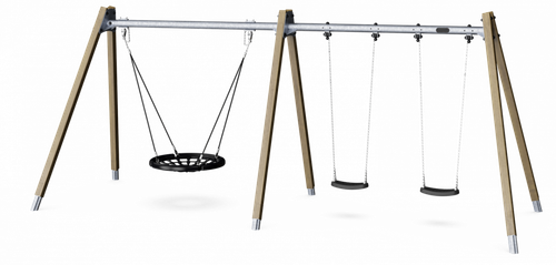 Качели с сиденьем «гнездо», Н=2,5 м, твёрдая древесина