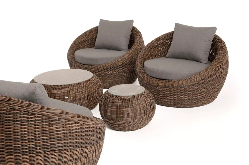 "Барселона" лаунж-зона из искусственного ротанга, цвет коричневый