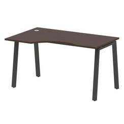 Metal System Стол криволинейный левый на А-образном м/к БА.СА-2 (L) Венге Цаво/Металл Антрацит 1400*