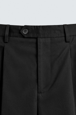 ZARA КОСТЮМНЫЕ БРЮКИ СО СКЛАДКАМИ LIMITED EDITION, ЧЕРНЫЙ