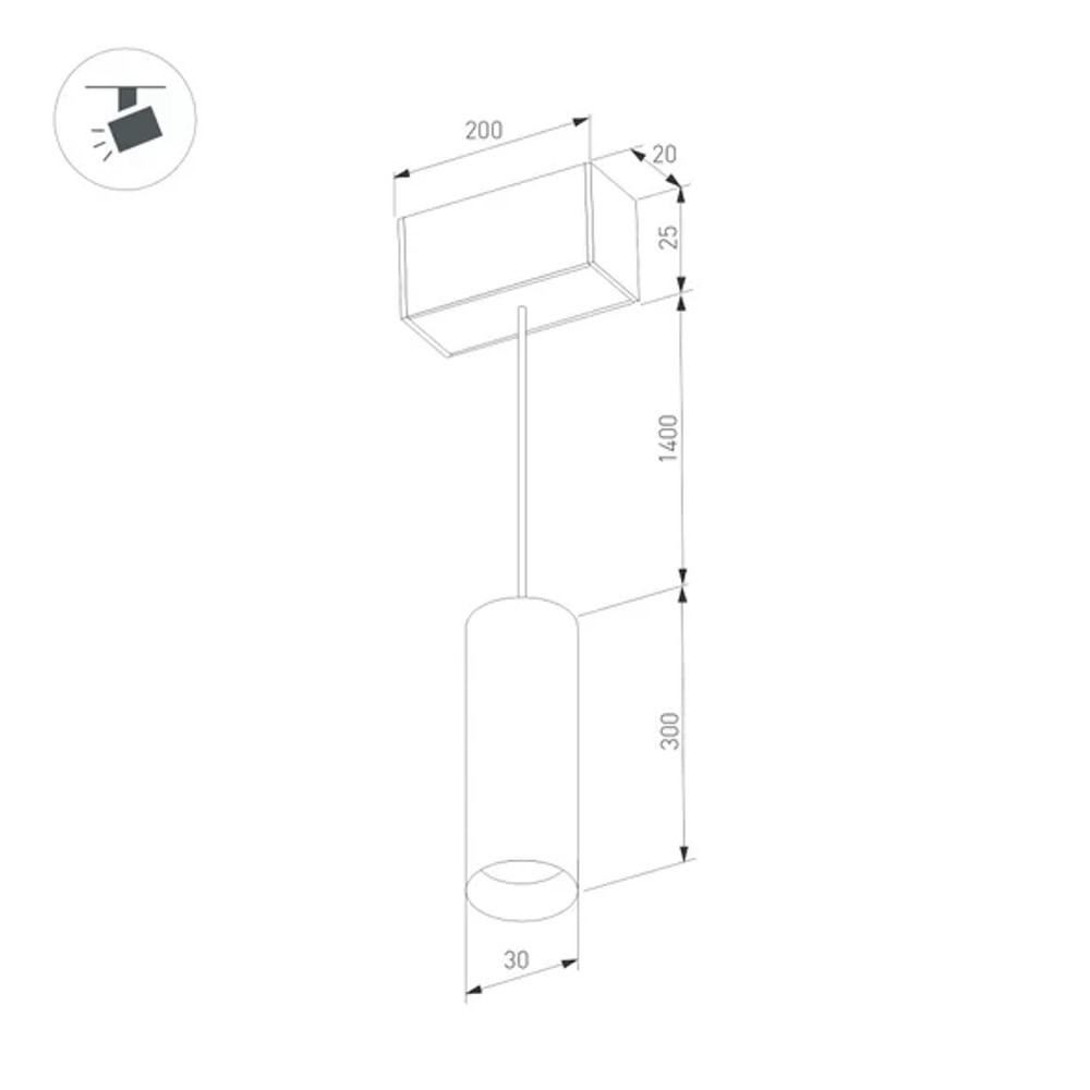 Светильник MAG-SPOT-HANG-25-R30-5W Warm3000 (BK-GD, 45deg, 24V) (Arlight, IP20 Металл, 5 лет) 034244