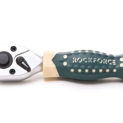 Трещотка реверсивная короткая с резиновой ручкой 1/4''(L-110мм 72зуб) RockForce##Rock FORCE RF-802219