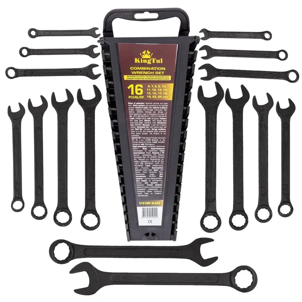 Набор ключей комбинированных 16пр. KINGTUL KT-5161MP Black