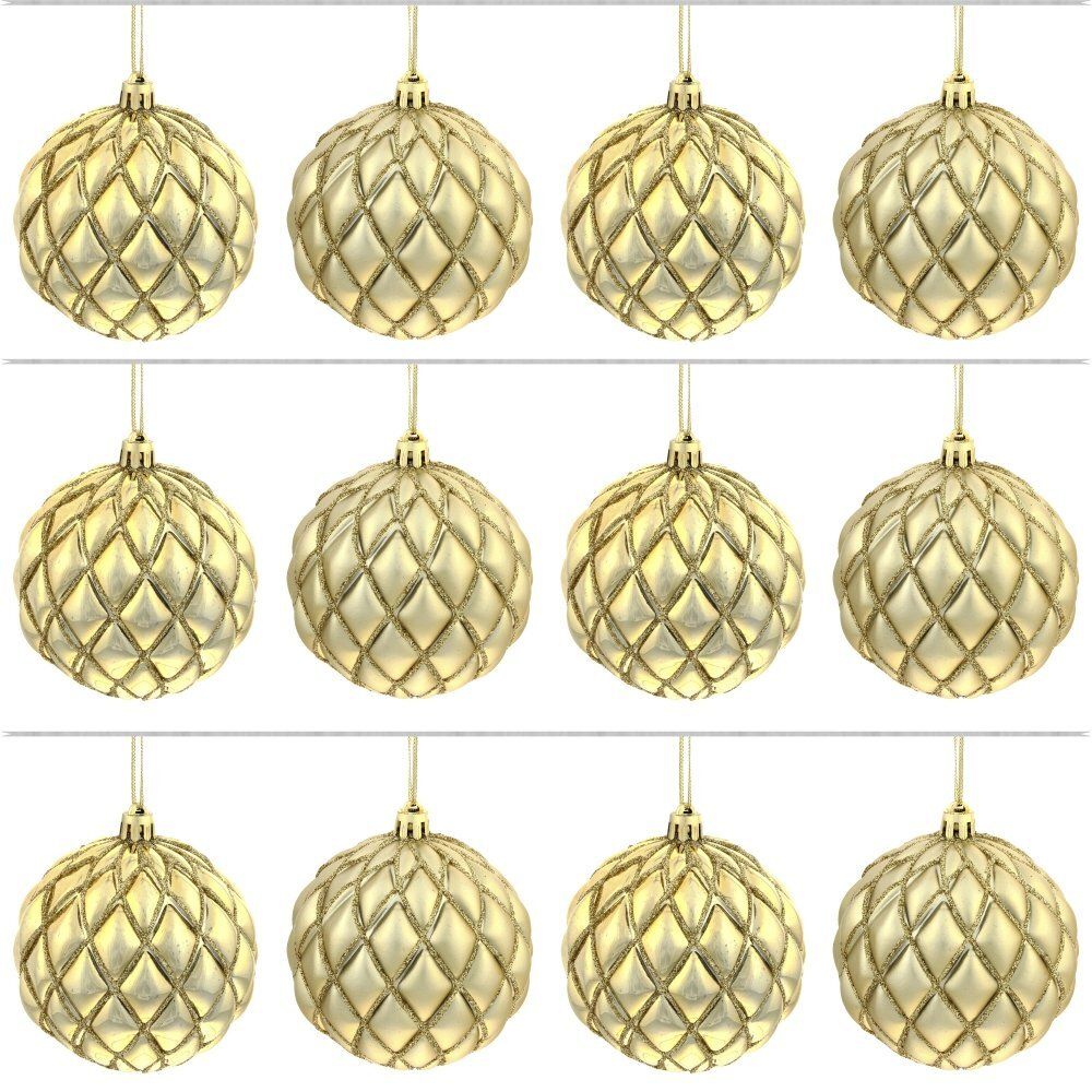 GAEM Набор из 12шт Украшение новогоднее Шар "Золотая сетка", D10 см, L43 W33 H10 см