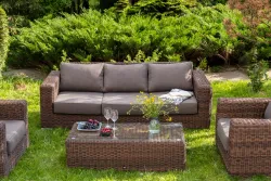 "Боно" лаунж-зона из искусственного ротанга, цвет коричневый