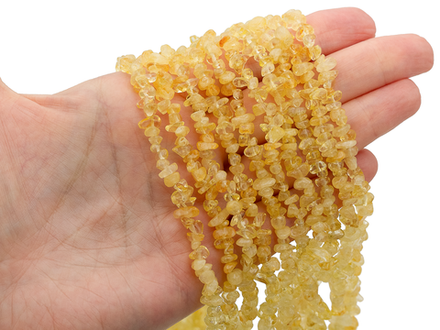 Нить бусины из цитрина 5-7мм (галька)