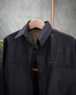 Длинная рубашка-туника Черная