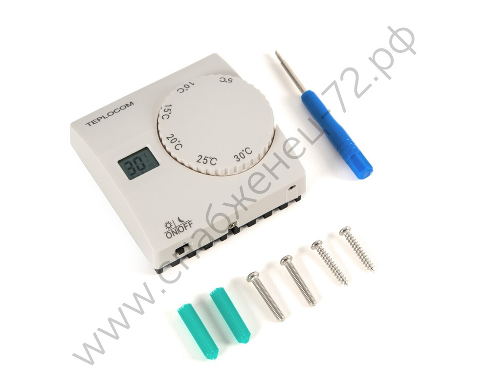 Термостат комнатный Teplocom TS-2AA/8A, проводной, реле 250В, 8А