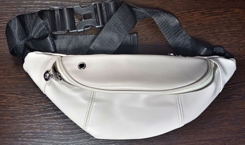 Сумка поясная женская, цвет молочный