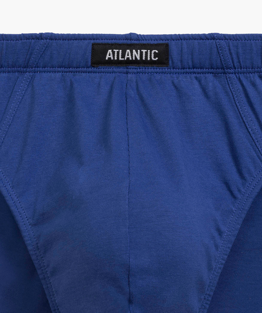 Мужские трусы слипы спорт Atlantic, набор 3 шт., хлопок, темно-синие + голубые, 3MP-176