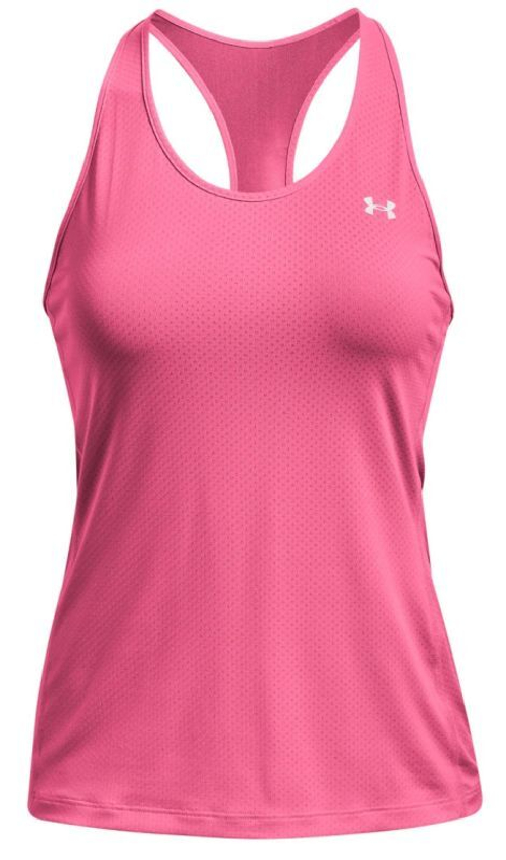 Женский топ теннисный Under Armour HeatGear Armour Racer Tank - pink  punk/metallic silver - купить по выгодной цене | Теннисный магазин  tennis-store.ru