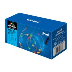 ULD-E0120-120-STA MULTI IP44 Гирлянда светодиодная Лучи росы. 1.2м. 10 нитей. 120 светодиодов. Разноцветный свет. Провод прозрачный. ТМ Uniel