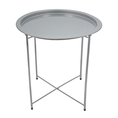 Столик складной металлический, Д470 Ш470 В505, серебряный