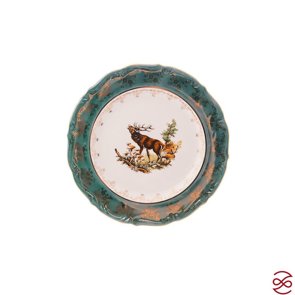 Блюдо круглое Repast Охота зеленая Мария-тереза 33 см