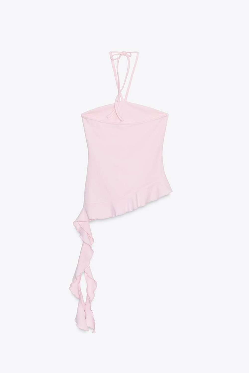 ZARA ТОП С ВОЛАНАМИ, РОЗОВЫЙ