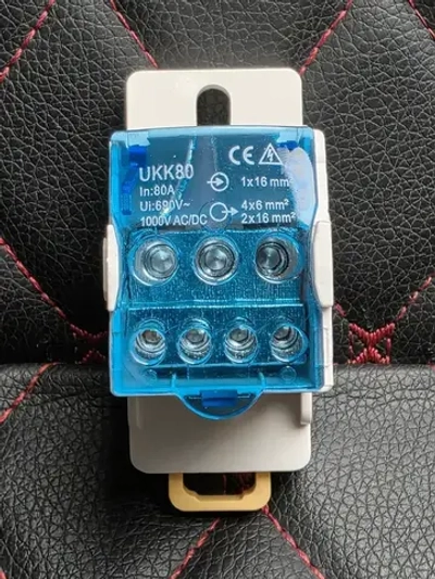 UKK80, 80А 690 -1000В. Распределительный блок на дин-рейку (DIN), кросс-модуль.