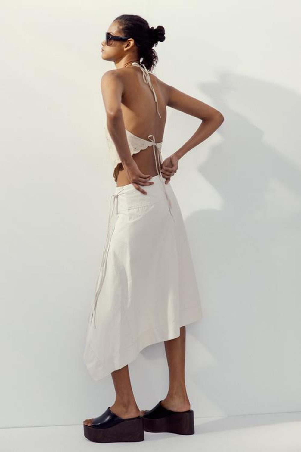 ZARA ЮБКА-ПАРЕО, ЖЕЛТОВАТО-БЕЛЫЙ