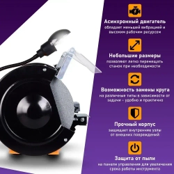 Точильный станок электрический ТС-600 Вихрь (600 Вт, круг 200 мм) - // наждак электрический настольный