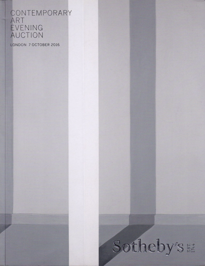 Каталог аукциона Sotheby's, Лондон, Современное искусство: вечерний аукцион от 7 октября 2016 года