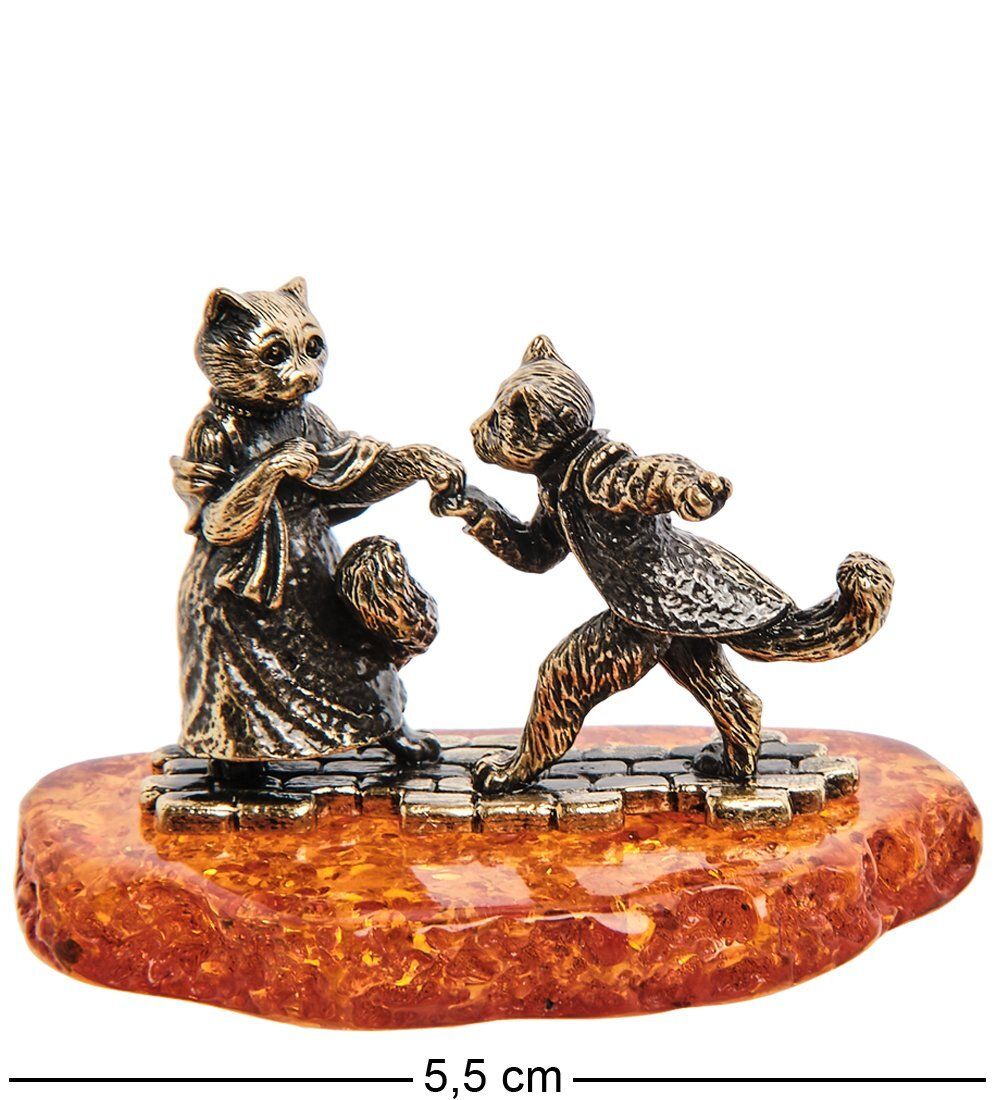 Народные промыслы AM-3074 Фигурка «Коты Ромэо и Джульета» (латунь, янтарь)