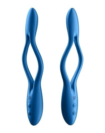 Синий многофункциональный вибратор для пар Satisfyer Elastic Game