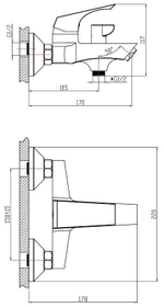 СМЕСИТЕЛЬ Д ВАННЫ VODA RIGHT RH54 КОРОТКИЙ ИЗЛИВ