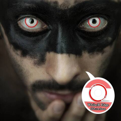 Линзы на Хэллоуин "Оборотень" 2 ШТ/ 1 ГОД+ контейнер для линз в подарок /Crazy /Карнавальные/ Цветные/контактные без диоптрий/с красным