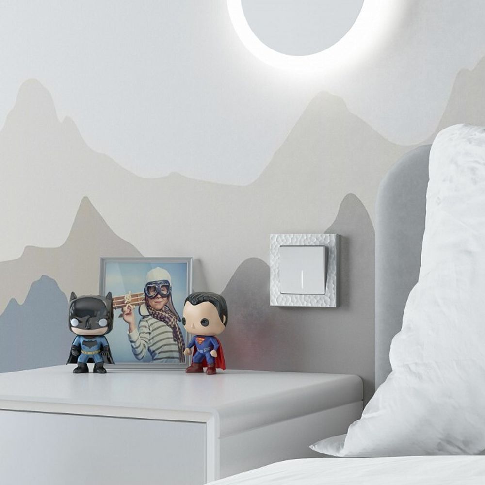 Выключатель одноклавишный с подсветкой без рамки Werkel белый матовый W1110161