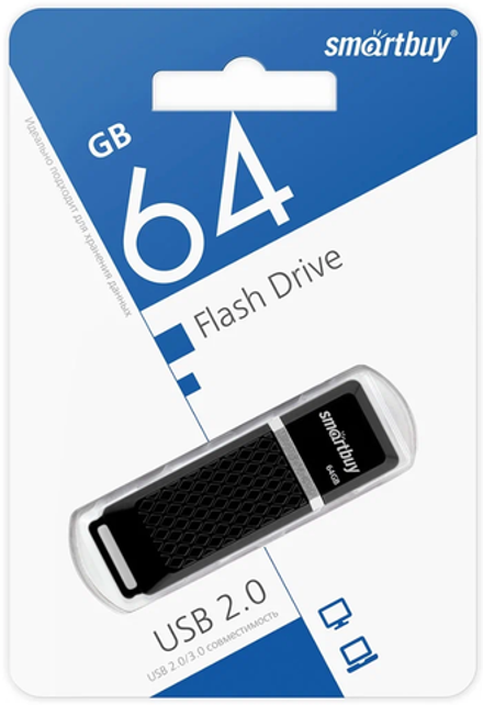 Флешка 64-GB SmartBuy Quartz черный