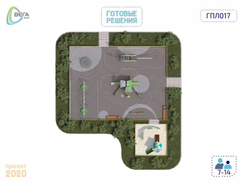 Игровая площадка для детей от 3 до 14 лет 16,5 x 15 x 4,04 м