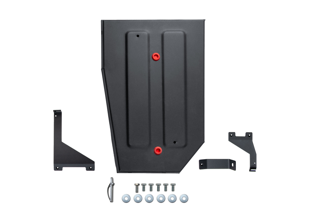 Защита топливного бака АвтоБроня для Exeed RX РКПП 4WD 2023-н.в., сталь 1.5 мм, рынок РФ, с крепежом, штампованная, 111.00962.1