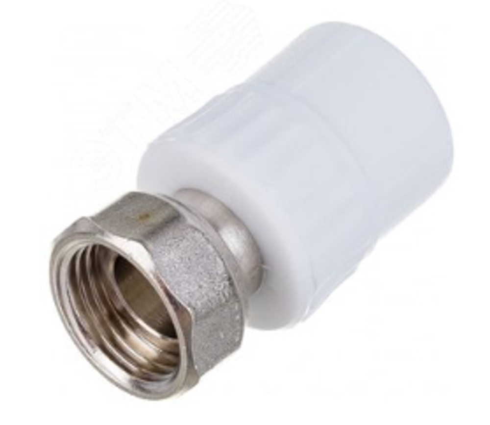 216_ Муфта комбинированная 20x3/4' ВР накидная гайка, полипропиленовая PPR, белая арт. 10139120 Valfex