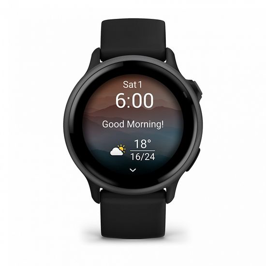 Умные часы Garmin Vivoactive 6 темно-серые с черным ремешком