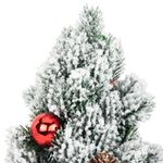 Ель новогодняя искусственная 32 см, заснеженная с декором, литой ПЭТ, ЗОЛОТАЯ СКАЗКА, 592514