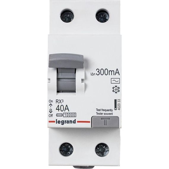 Выключатель дифференциального тока Legrand RX3 2П 40А 300мА AC 402033