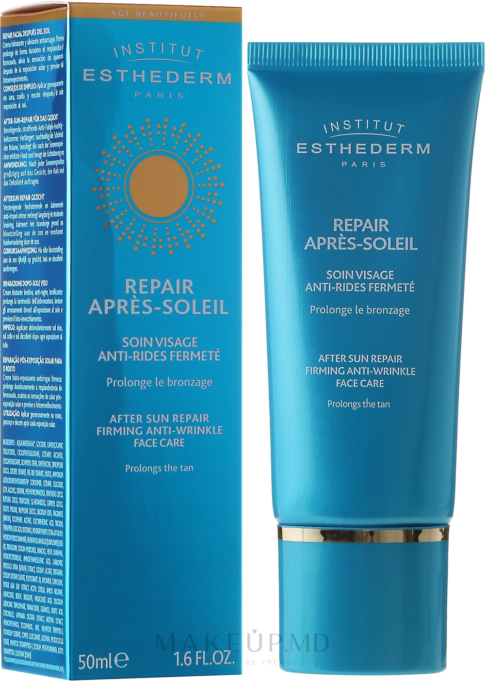 Institut Esthederm Suncare Восстанавливающий крем против морщин д.лица после солнца, 50 мл