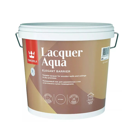 Лак матовый Lacquer Aqua (Лак Аква) TIKKURILA 2,7 л бесцветный (база EP)