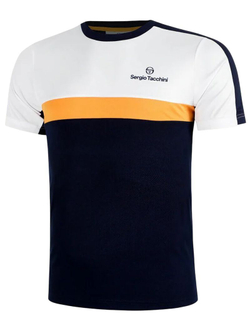 Мужская теннисная футболка Sergio Tacchini Alata - темно-синий/абрикосовый