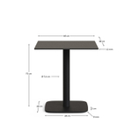 Dina Уличный стол черный на черном металлическом основании 68 x 68 x 70 см