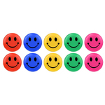 Магниты Basir для магнитно-маркерной доски, "Смайлики" разноцветные, 30 мм, 10 шт