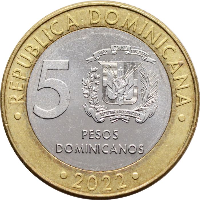 5 песо 2022 Доминикана
