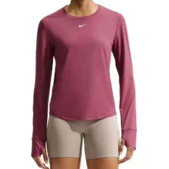 Женская теннисная футболка с длинным рукавом Nike One Classic Dri-Fit Long-Sleeve - pink smoke/white