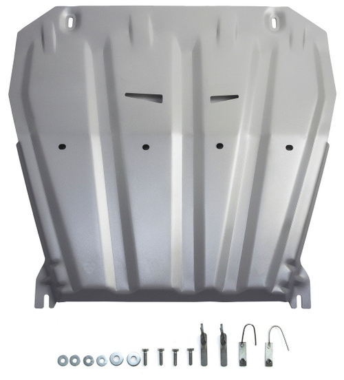 Защита картера и КПП Rival для Nissan Qashqai II Россия (V - 1.2T; 2.0) 2015-2019/Nissan Qashqai II рестайлинг (V - 2.0) 4WD 2019-н.в./Nissan X-Trail T31/32 (V - 2.0; 2.5) 2007-2018 2018-н.в./Renault Koleos I, II (V - 2.0; 2.0D; 2.5) 2008-2020, штампованная, алюминий 3 мм, с крепежом, 333.4158.1