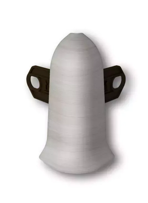 Угол наружный (внешний) с крепежом для плинтуса 55мм "Идеал Классик", 268 Клен серый