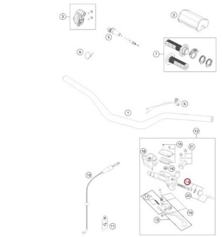 Ремкомплект машинки сцепления Brembo KTM, HQV, GASGAS поршень 9mm