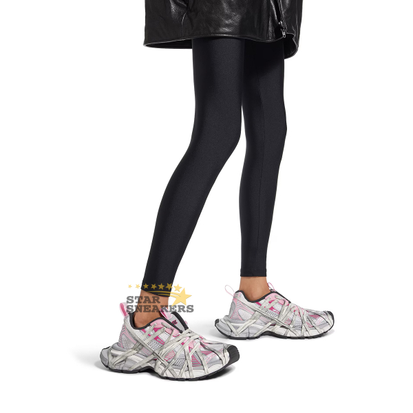 BALENCIAGA 3XL Extreme Lace Sneaker White Pink Grey