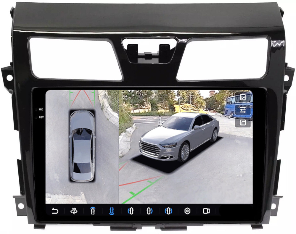 Магнитола для Nissan Teana L33 2014-2016 - FarCar BX2004M-360 монитор 10.36" 2K QLED на Android 13, 6Гб+128Гб, CarPlay, 4G SIM-слот, 4 камеры в комплекте