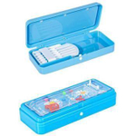 Пенал 75 х 200 мм. пластик, игра на передней панели,голубой (Alingar)