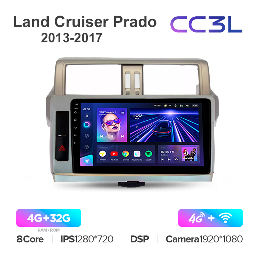 Teyes CC3L 10,2"для Toyota Land Cruiser Prado 2013-2017
